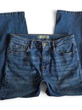 Topshop Moto Women's Blue Medium Wash Denim Cropped Jeans Mid Rise 28